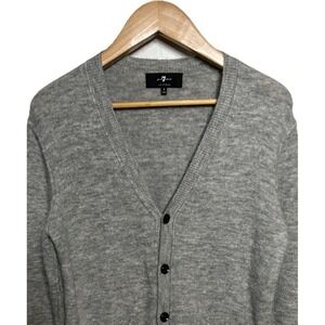 7 For All Mankind Alpaca Blend Cardigan Sweater Gray Size Small
